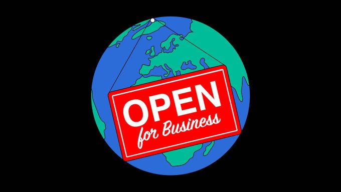 People walking along Wall Street in New York before President Trump's tarriff announcments