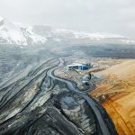 An aerial view of the Kumtor gold mine in Kyrgyzstan