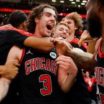 Josh Giddey stunned the Lakers with a halfcourt buzzer-beater. Michael Reaves/Getty Images