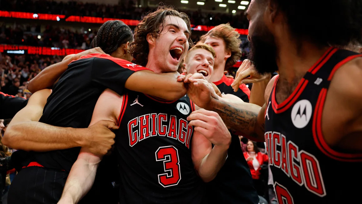 Josh Giddey stunned the Lakers with a halfcourt buzzer-beater. Michael Reaves/Getty Images