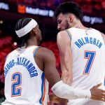 Chet Holmgren jokes after Shai Gilgeous-Alexander hoists MVP trophy: 'Means a lot for my wrist'