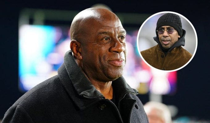 Magic Johnson reacts to reports that Stephen A. Smith may be considering a presidential run (Image credit: Imagn)