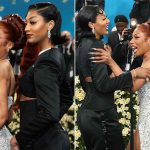 Megan Thee Stallion Accidentally Hits Angel Reese with Her Ponytail at 2025 Met Gala