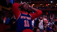 WATCH: Knicks fans go from jubilation to silence during Tyrese Haliburton's buzzer-beater at watch party