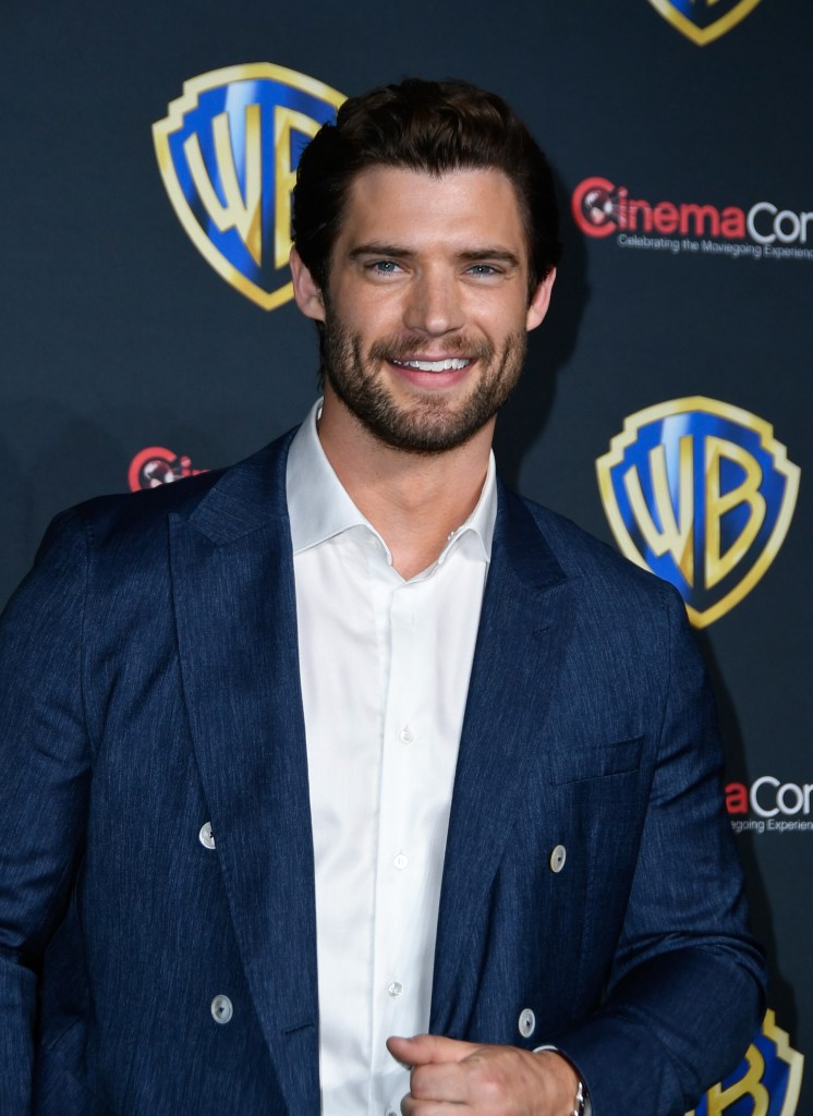 LAS VEGAS, NEVADA - APRIL 01: David Corenswet promotes the upcoming film "Superman" at the Warner Bros. Pictures Studio presentation during CinemaCon, the official convention of Cinema United at The Colosseum at Caesars Palace on April 01, 2025 in Las Vegas, Nevada. (Photo by Mindy Small/WireImage)