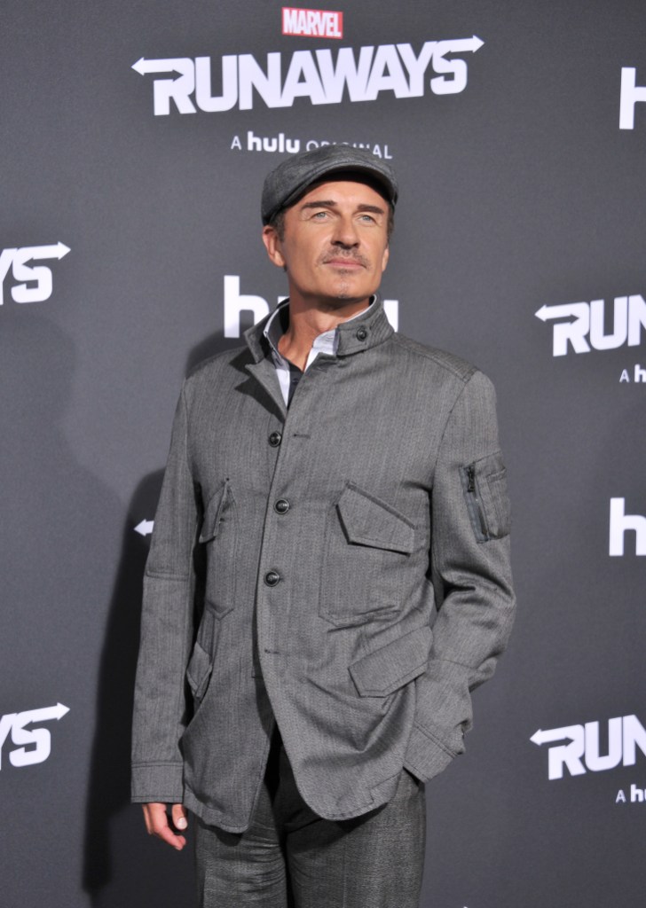 LOS ANGELES, CA - NOVEMBER 16: Julian McMahon arrives at the premiere of Hulu's "Marvel's Runaways" at Regency Bruin Theatre on November 16, 2017 in Los Angeles, California. (Photo by Gregg DeGuire/WireImage)