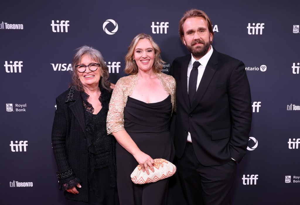 TORONTO, ONTARIO - SEPTEMBER 04: (L-R) Rosemary Candy, Jennifer Candy, and Christopher Candy attend the premiere of "John Candy: I Like Me" during the 2025 Toronto International Film Festival at Roy Thomson Hall on September 04, 2025 in Toronto, Ontario. (Photo by Robin Marchant/WireImage)
