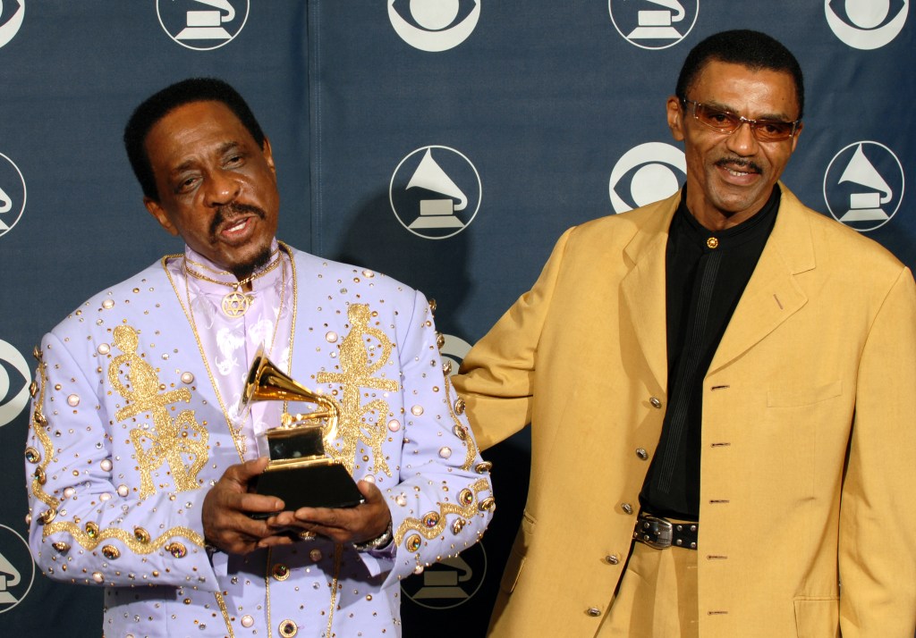 LOS ANGELES, CALIFORNIA - SEPTEMBER 11: Winner Ike Turner with son Ike Turner Jr. at the 49th annual Grammy Awards, September 11, 2007 at Staples Center in Los Angeles, California. (Photo by Bob Riha, Jr./Getty Images)