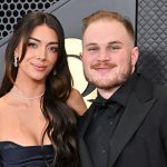 Brianna LaPaglia and Zach Bryan at the 2024 Grammys